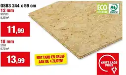 Hubo OSB3 244 x 59 cm 12 mm aanbieding