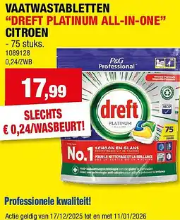 Hubo VAATWASTABLETTEN “DREFT PLATINUM ALL-IN-ONE” CITROEN aanbieding