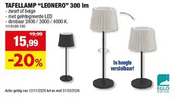 Hubo TAFELLAMP “LEONERO” 300 lm aanbieding