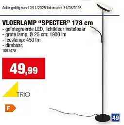 Hubo VLOERLAMP “SPECTER” 178 cm aanbieding
