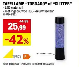 Hubo TAFELLAMP “TORNADO” of “GLITTER” aanbieding