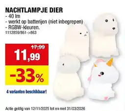 Hubo NACHTLAMPJE DIER aanbieding