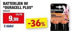 Hubo BATTERIJEN 9V “DURACELL PLUS” aanbieding