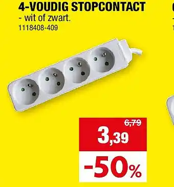 Hubo 4-VOUDIG STOPCONTACT aanbieding