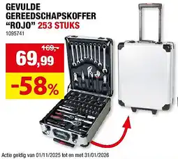 Hubo GEVULDE GEREEDSCHAPSKOFFER “ROJO” 253 STUKS aanbieding