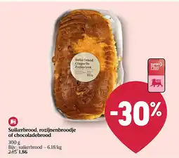 Delhaize Suikerbrood, rozijnenbroodje of chocoladebrood aanbieding