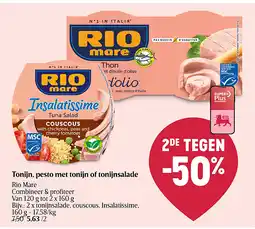 Delhaize Tonijn, pesto met tonijn of tonijnsalade aanbieding