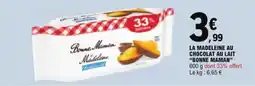 E.Leclerc La madeleine au chocolat au lait bonne maman aanbieding