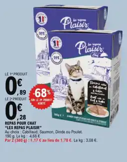 E.Leclerc Repas pour chat les repas plaisir aanbieding