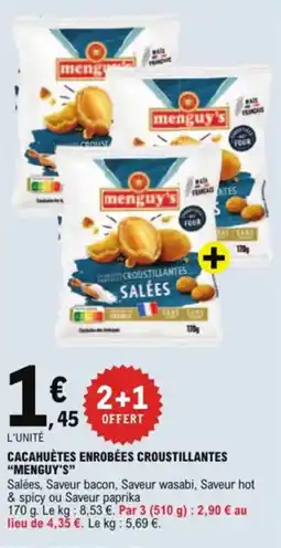 E.Leclerc Cacahuètes enrobées croustillantes menguy's aanbieding