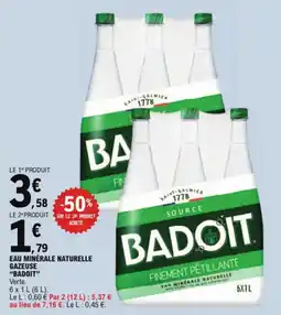 E.Leclerc Eau minérale naturelle gazeuse badoit aanbieding