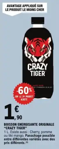 E.Leclerc Boisson energisante originale crazy tiger aanbieding