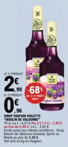 E.Leclerc Sirop parfum violette moulin de valdonne aanbieding