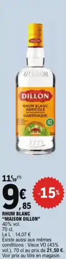 E.Leclerc Rhum blanc maison dillon aanbieding
