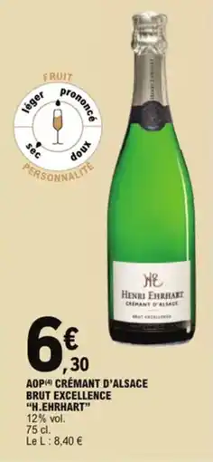 E.Leclerc Aop crémant d'alsace brut excellence h.ehrhart aanbieding
