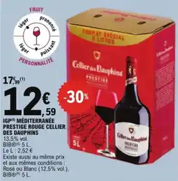 E.Leclerc Igp méditerranée prestige rouge cellier des dauphins aanbieding