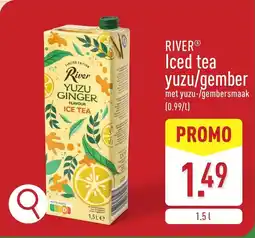 ALDI River iced tea yuzu/gember aanbieding