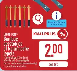 ALDI Crofton bamboe- eetstokjes of keramische lepels aanbieding