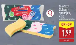 ALDI Spontex schuur sponsjes aanbieding