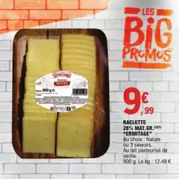 E.Leclerc Raclette 28% mat.gr. ermitage aanbieding