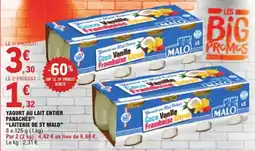 E.Leclerc Yaourt au lait entier panachés laiterie de st malo aanbieding