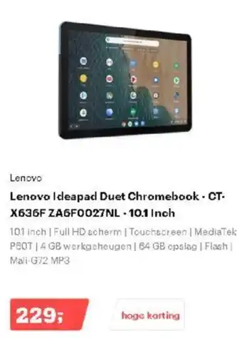 Lenovo Ideapad Duet Chromebook -CT-X636F ZA6F0027NL - 10.1 Inch