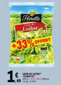 E.Leclerc Cœur de laitue florette aanbieding