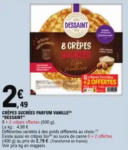 E.Leclerc Crêpes sucrées parfum vanille dessaint aanbieding