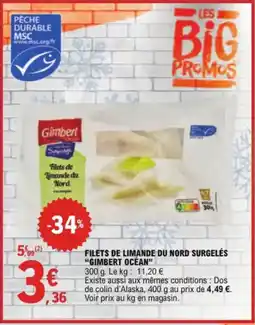 E.Leclerc Filets de limande du nord surgelés gimbert océan aanbieding