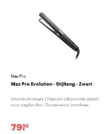 Bol.com Max Pro Evolution - Stijltang - Zwart aanbieding