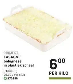 Bidfood Primera Lasagne Bolognese in Plastiek Schaal aanbieding