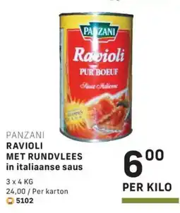 Bidfood Panzani ravioli met rundvlees in italiaanse saus aanbieding