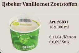Bidfood Ijsbeker Vanille met Zoetstoffen aanbieding