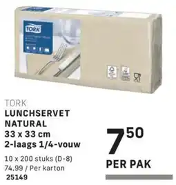 Bidfood Tork Lunchservet Natural aanbieding