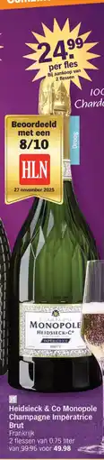 Albert Heijn Heidsieck & Co Monopole Champagne Impératrice Brut aanbieding