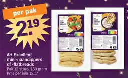 Albert Heijn AH Excellent Mini Naandippers of Flatbreads aanbieding