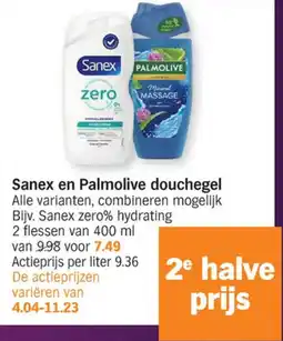 Albert Heijn Sanex en Palmolive Douchegel aanbieding