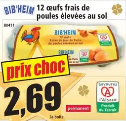 Norma Bib'Heim 12 Oeufs Frais de Poules élevées au Sol aanbieding