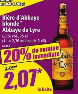Norma Bière d'Abbaye blonde Abbaye de Lyre aanbieding