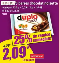 Norma Ferrero 5 barres chocolat noisette aanbieding