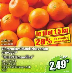 Norma Clémentines / Mandarines selon arrivage aanbieding