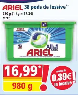 Norma Ariel 38 pods de lessive aanbieding