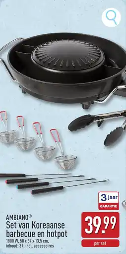 ALDI Ambiano set van koreaanse barbecue en hotpot aanbieding