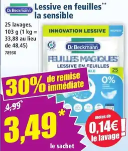 Norma Dr. Beckmann Lessive en Feuilles La Sensible aanbieding