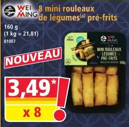 Norma Wei Ming 8 mini rouleaux de légumes Pré-Frits aanbieding