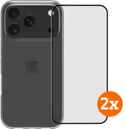 Coolblue BlueBuilt Back Cover iPhone 17 Pro Transparant + Screenprotector Glas Duo Pack aanbieding