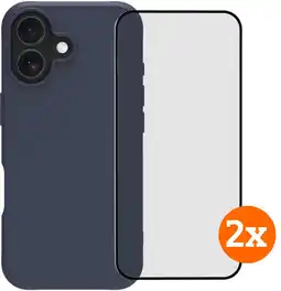 Coolblue BlueBuilt Protective Back Cover iPhone 17 Blauw + Screenprotector Glas Duo Pack aanbieding