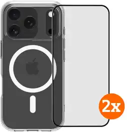 Coolblue BlueBuilt Protective Back Cover met MagSafe iPhone 17 Pro + Screenprotector Duo Pack aanbieding