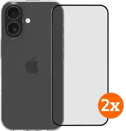 Coolblue BlueBuilt Back Cover iPhone 17 Transparant + Screenprotector Glas Duo Pack aanbieding