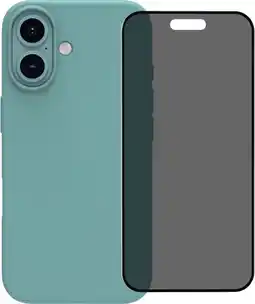 Coolblue BlueBuilt Back Cover iPhone 16 Groen + Privacy Filter Screenprotector Glas aanbieding